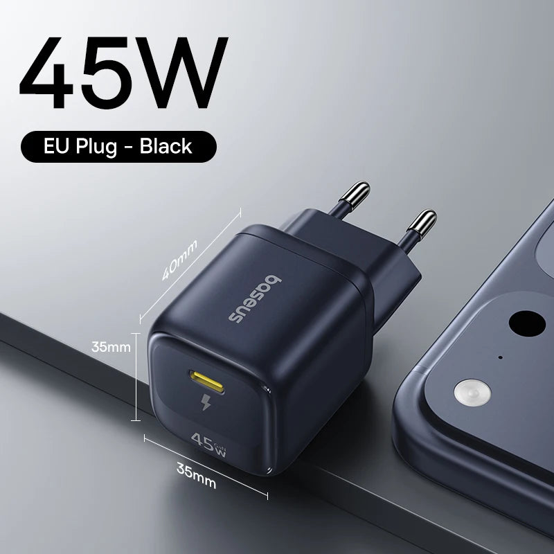 Baseus 45W GaN-Ladegerät in kompakter Bauform
