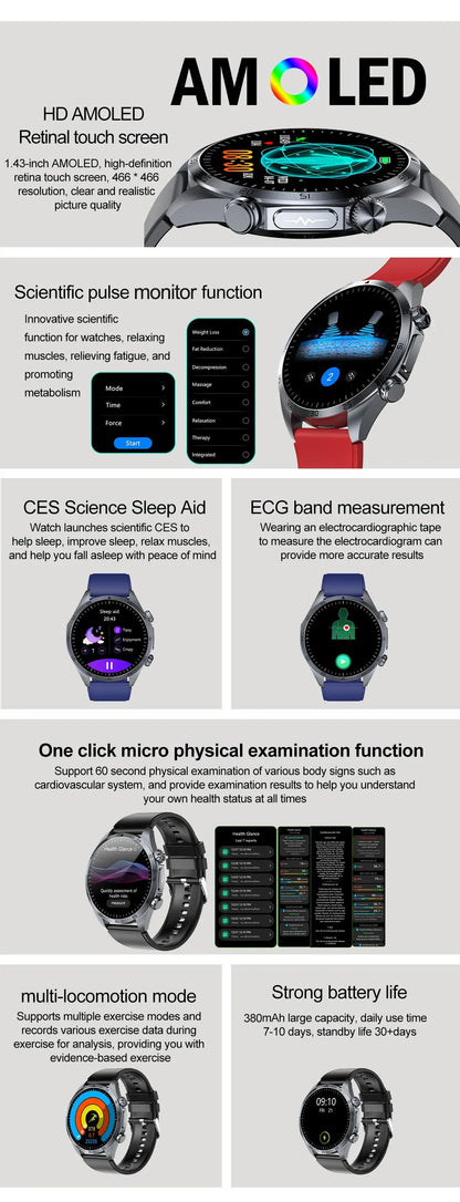 ECG+PPG Smart Health Watch | AI Blood Lipid & Fitness Tracker - TREASURE ESHOP