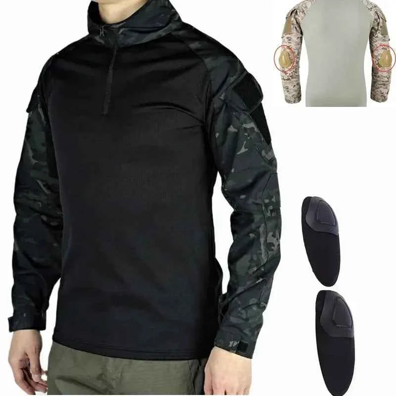 Outdoor G3 Tactical Hiking T-Shirts Combat Shirts CP Camo Long Sleeve Hunting Shirt Cotton Sport Men Clothes Windproof
