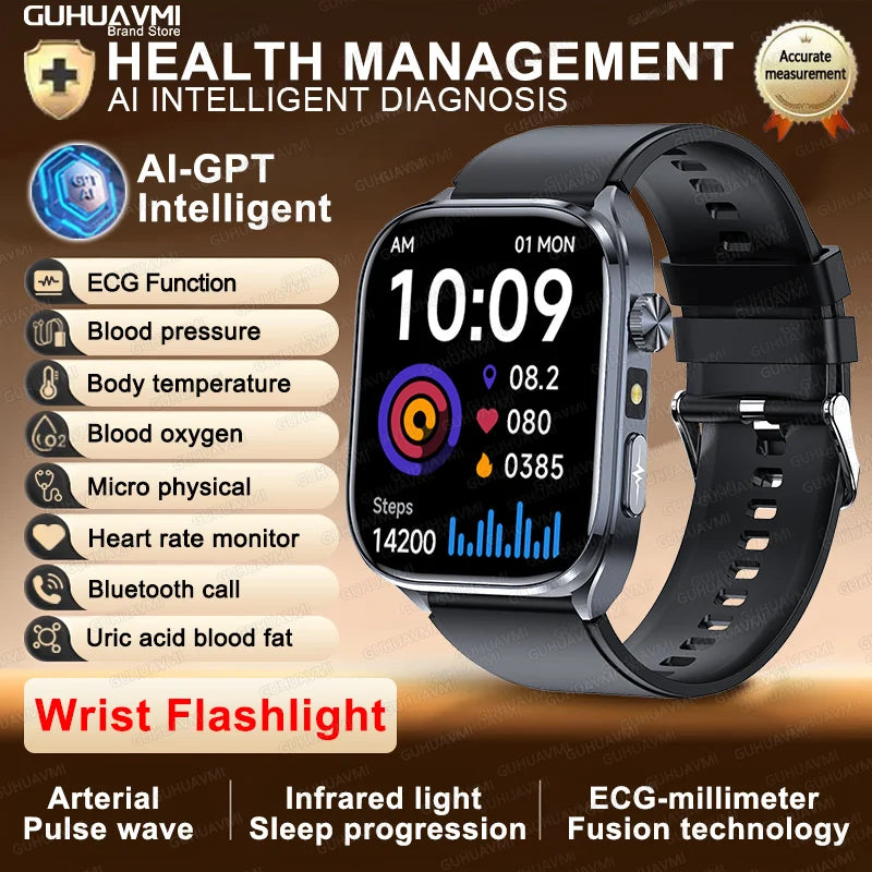 ECG+PPG Smart Watch | Uric Acid & Blood Pressure Tracker - TREASURE ESHOP