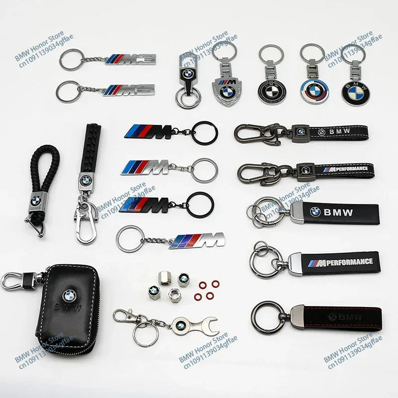 BMW Metal PU Leather Keychain – Luxury Car Logo Key Ring Accessory - TREASURE ESHOP
