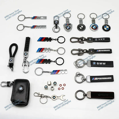 BMW Metal PU Leather Keychain – Luxury Car Logo Key Ring Accessory - TREASURE ESHOP