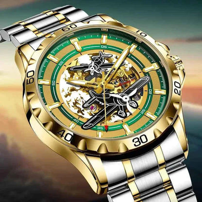 Men Watches Pilot Series Propeller Rotation Hollow Automatic Mechanical Watches waterproof Stainless Steel Watch
