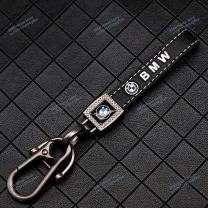 BMW Metal PU Leather Keychain – Luxury Car Logo Key Ring Accessory - TREASURE ESHOP