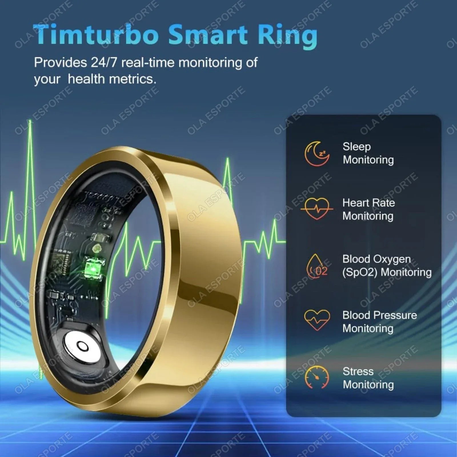 Smart Health Ring – Heart Rate, Blood Pressure & Sleep Monitoring - TREASURE ESHOP