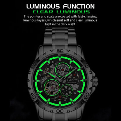 Luxury Skeleton Automatic Men’s Watch | Stainless Steel - TREASURE ESHOP
