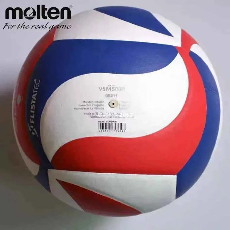 Molten Professional Competition Volleyball, Hard Row, Wear-Resistant, Indoor and Outdoor Training, Size 5 PU, NCAA 5000