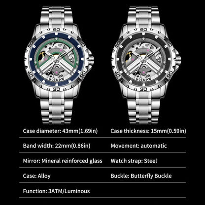 Skeleton Automatic Men’s Watch – Waterproof Mechanical Wristwatch - TREASURE ESHOP