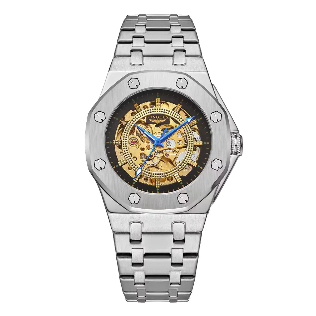 Men’s Automatic Skeleton Watch – Stainless Steel Luxury Waterproof Timepiece - TREASURE ESHOP