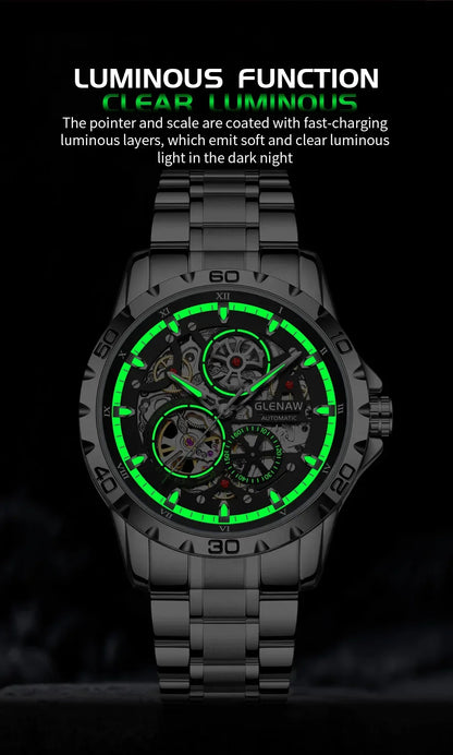 Luxury Skeleton Automatic Men’s Watch | Stainless Steel - TREASURE ESHOP