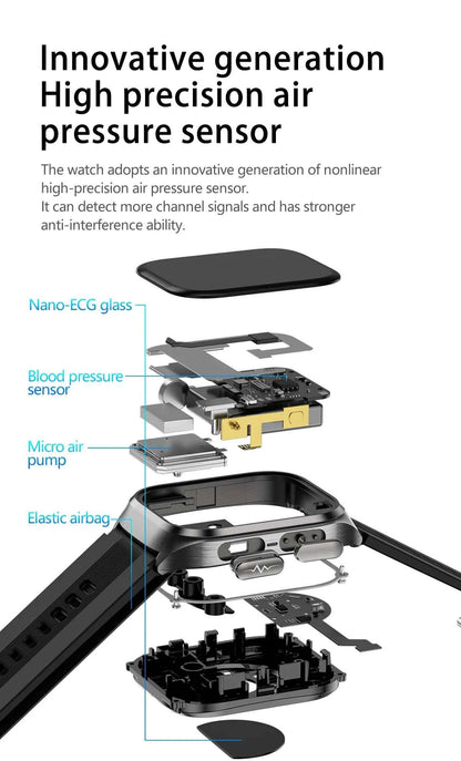 HUAWEI S17 Air Bag Smartwatch – 2.06” AMOLED HD | ECG + PPG | True Blood Pressure, Blood Fat SpO2 Monitor | NFC + Bluetooth Call