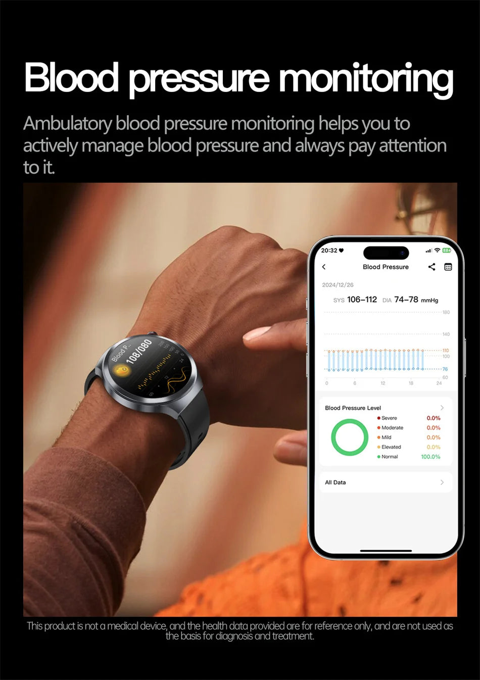 Health Trackr Smartwatch – Uric Acid, Blood Lipids ECG+PPG | 1.73” AMOLED | Body Analysis &amp; AI Diagnosis - TREASURE ESHOP