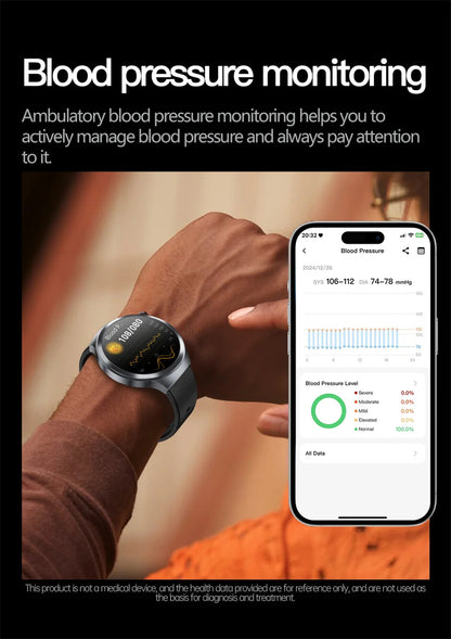 Health Trackr Smartwatch – Uric Acid, Blood Lipids ECG+PPG | 1.73” AMOLED | Body Analysis &amp; AI Diagnosis - TREASURE ESHOP