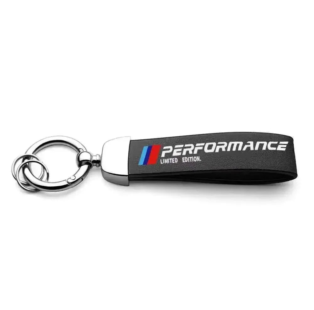 BMW Car Keychain – Handwoven Leather & Zinc Alloy Key Ring