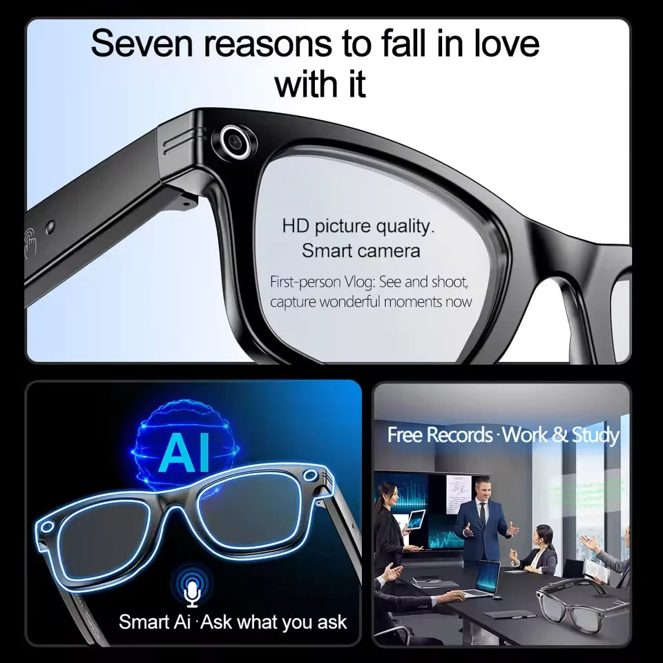 W610 KI-Smart-Sonnenbrille mit farbwechselnden Gläsern und Dual-Kamera-Design