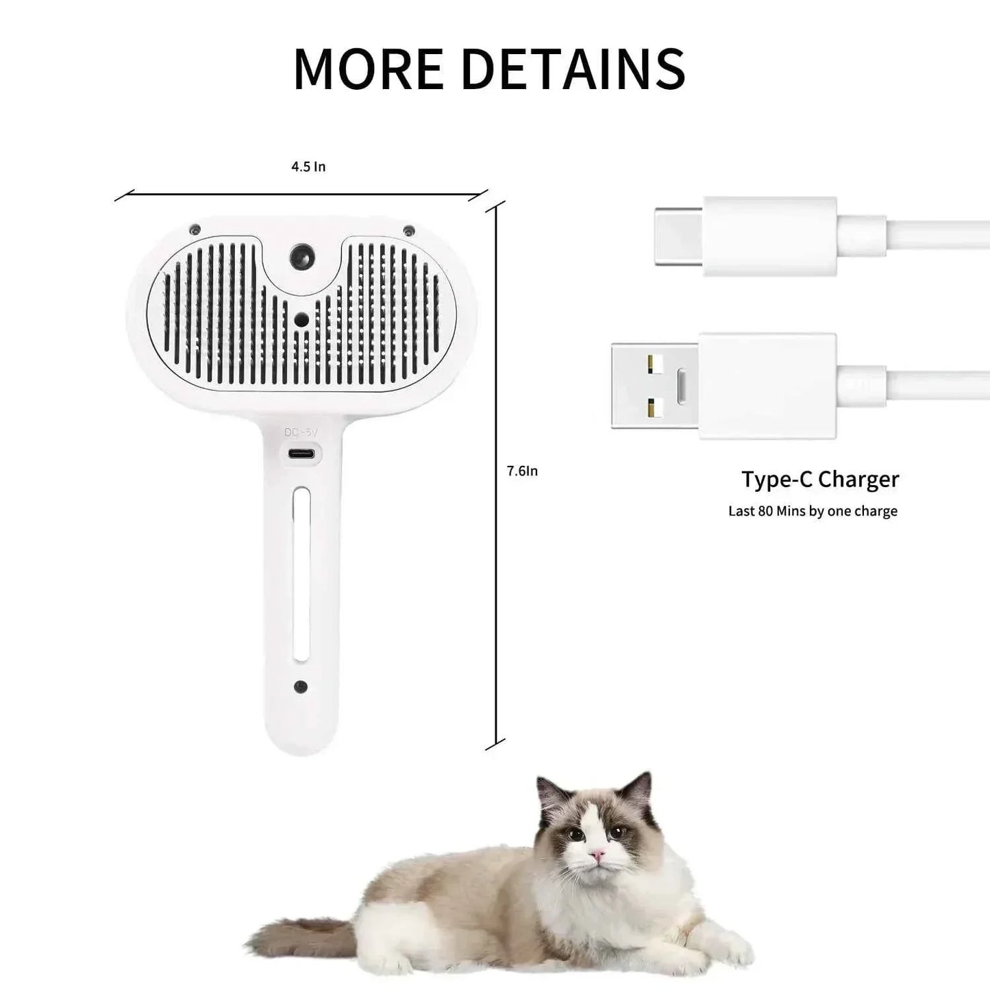 Multifunctional Pet Grooming Steam Brush for Cats & Dogs | Self-Cleaning Deshedding Tool