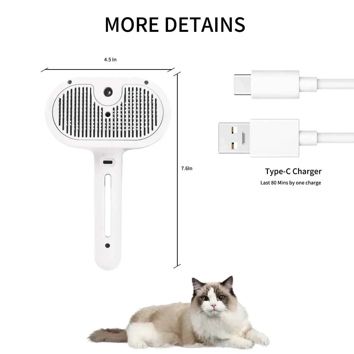 Multifunctional Pet Grooming Steam Brush for Cats & Dogs | Self-Cleaning Deshedding Tool