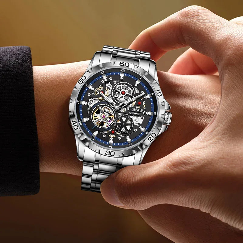 Steampunk Skeleton Automatic Watch for Men | Luxury Mechanical Timepiece - TREASURE ESHOP