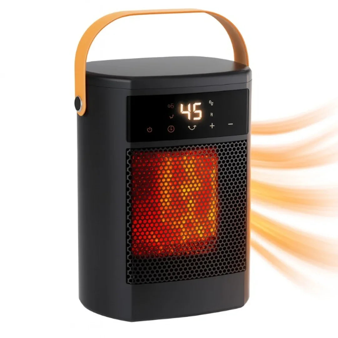Compact Ceramic Space Heater with Thermostat & LED Display - TREASURE ESHOP