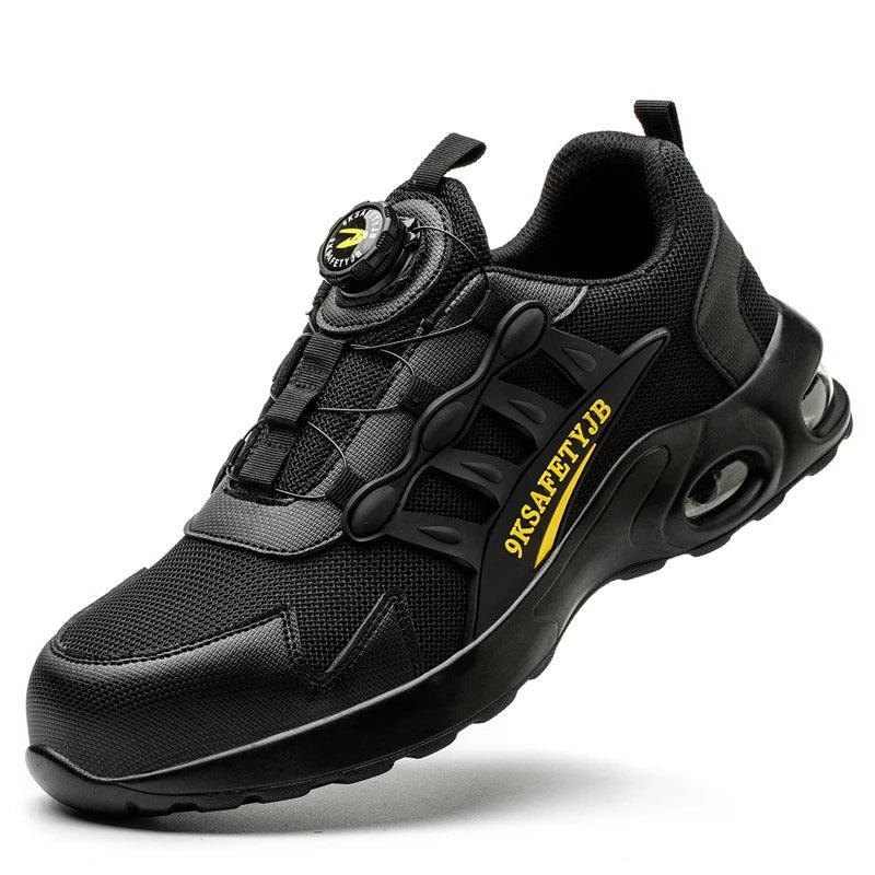 Men’s Rotating Button Steel Toe Work Shoes | Air Cushion Safety Boots - TREASURE ESHOP