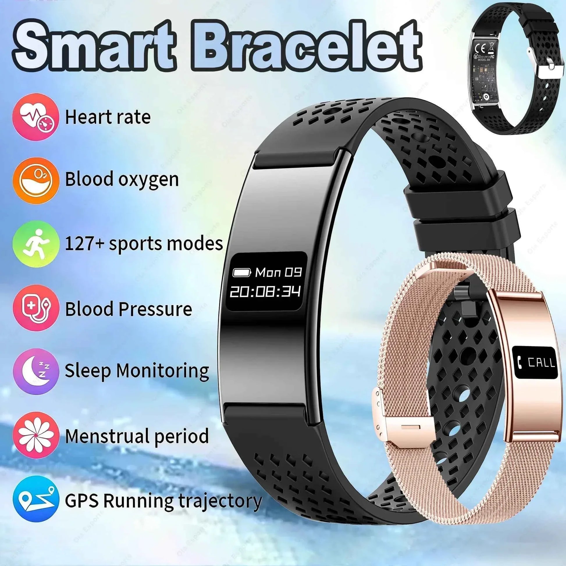 Sports Step Count Smart Bracelet Men Women Health Monitoring Fitness Smart Watch Heart Rate Sleep Monitoring Smart Band