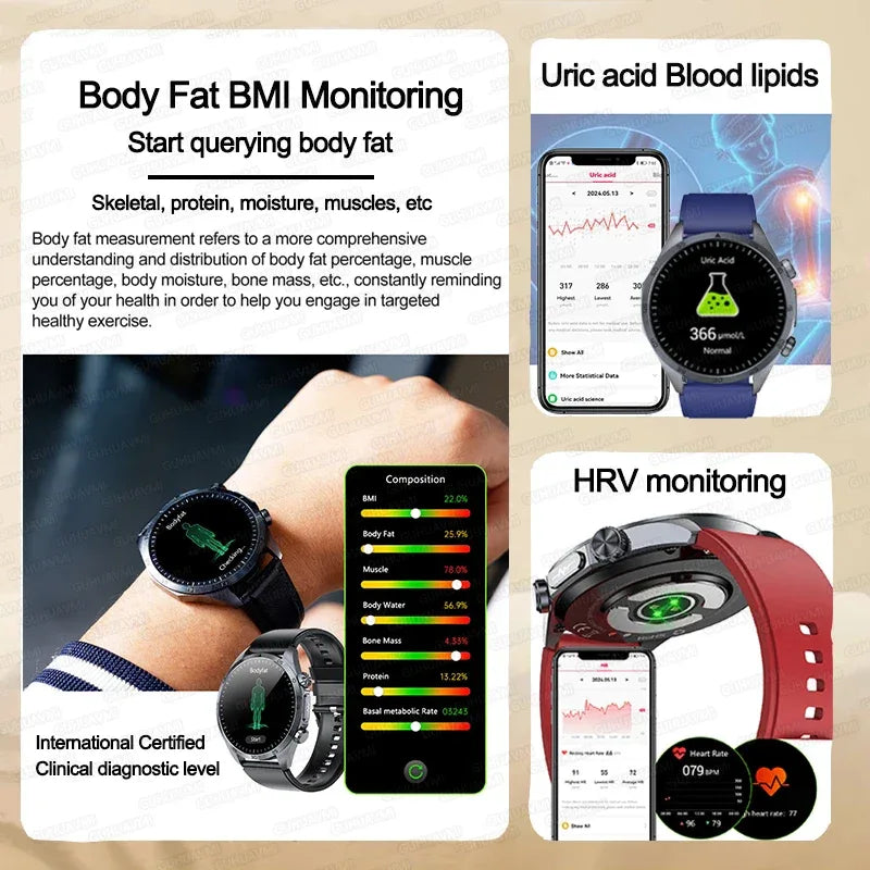 ECG+PPG Smart Health Watch | AI Blood Lipid & Fitness Tracker - TREASURE ESHOP