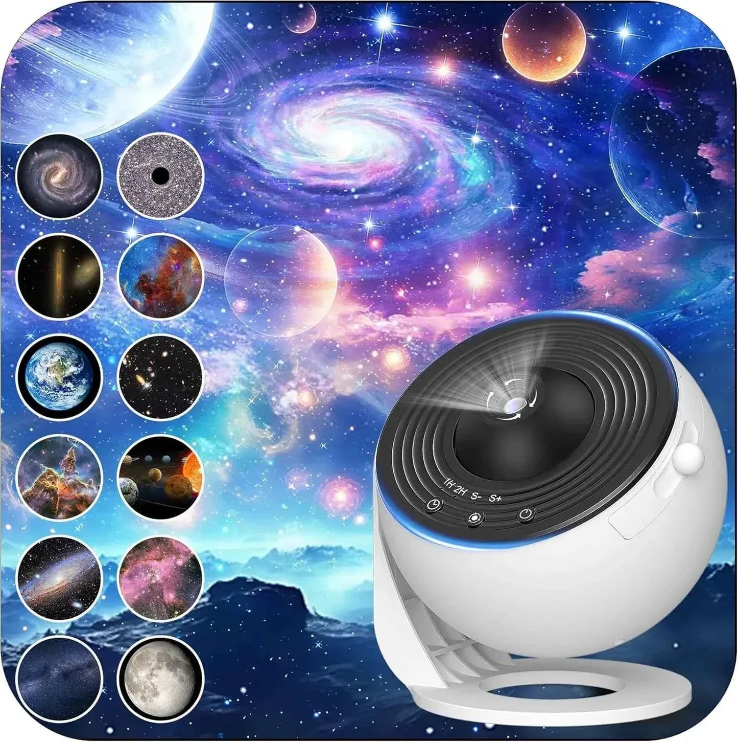 Galaxy Projector for Bedroom, HD Image Star Projector, Adjustable Galaxy Light Knob, 13 Film Discs, Planetarium Projector for Ki