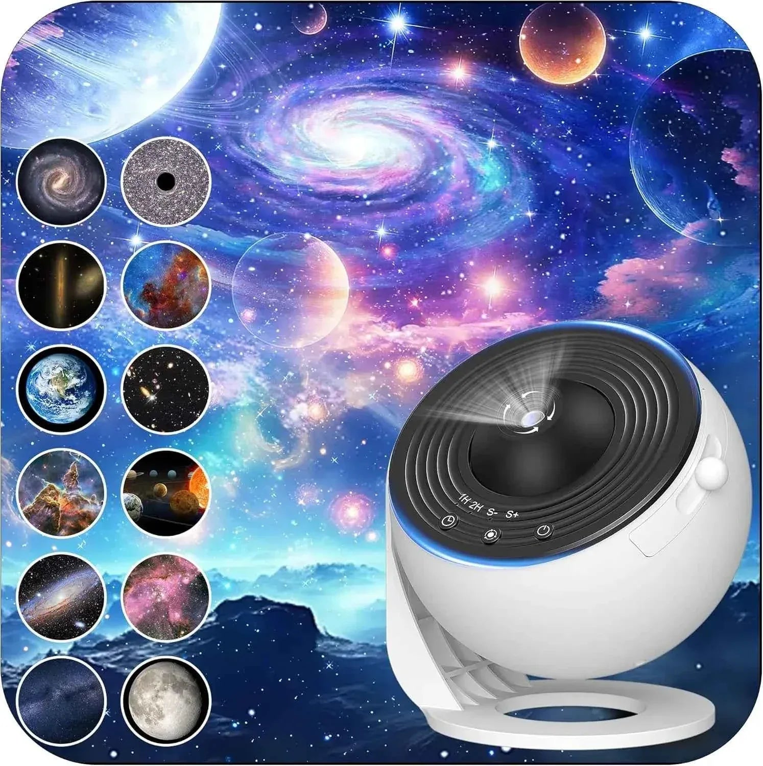 Galaxy Projector for Bedroom, HD Image Star Projector, Adjustable Galaxy Light Knob, 13 Film Discs, Planetarium Projector for Ki
