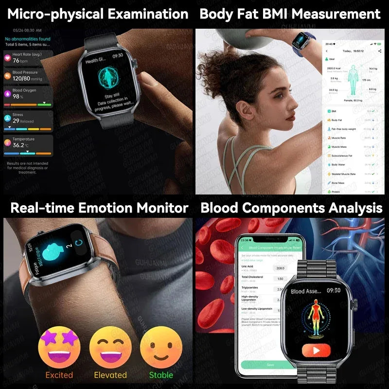 ECG+PPG Smart Watch | Uric Acid & Blood Pressure Tracker - TREASURE ESHOP