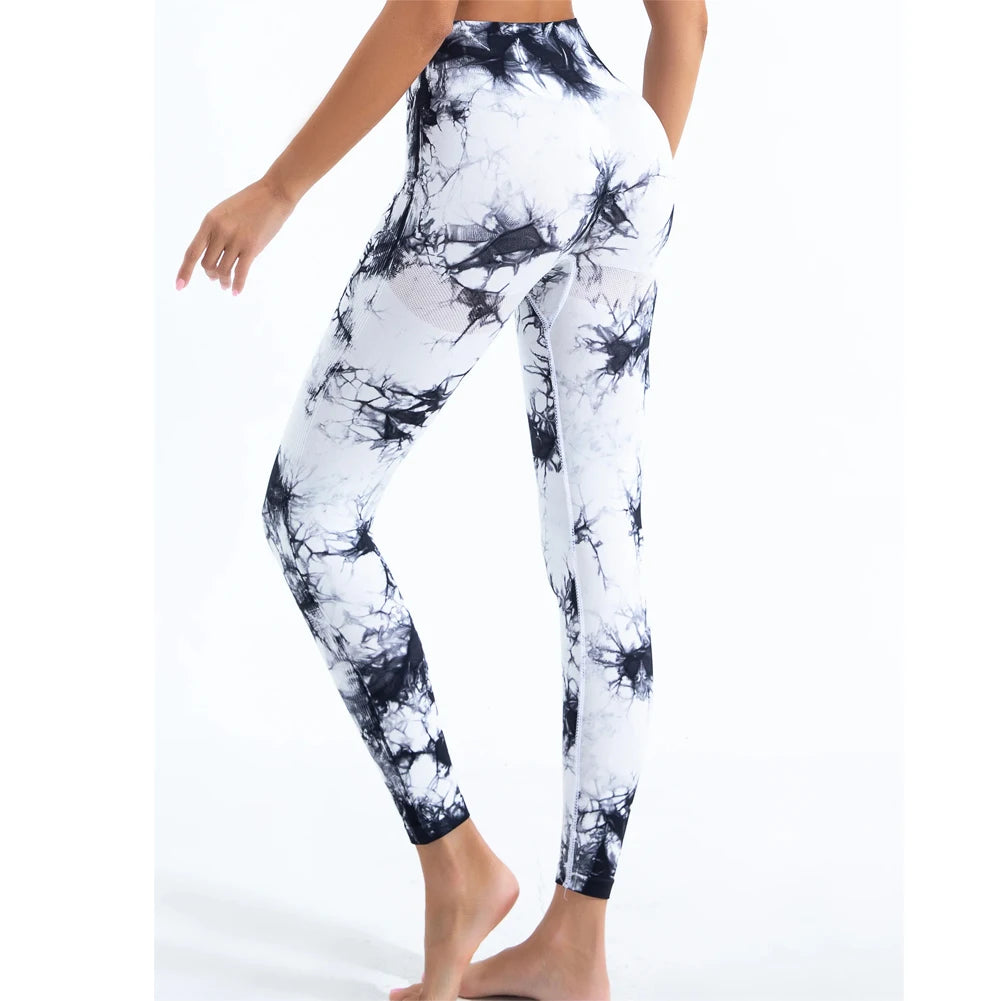 Women’s Seamless Tie-Dye High Waist Yoga Leggings | Peach Butt Fitness Pants