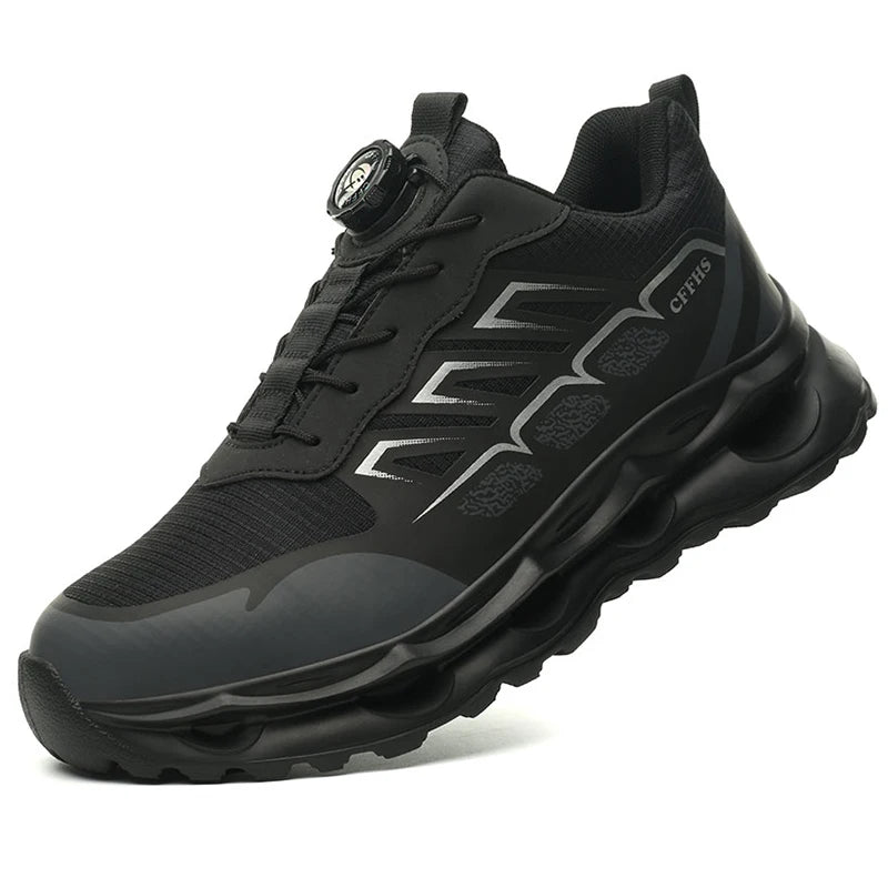 Men’s Rotating Button Steel Toe Work Shoes | Air Cushion Safety Boots - TREASURE ESHOP