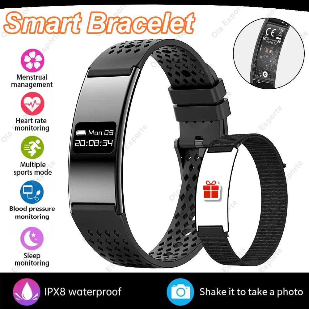 Smart Fitness Armband mit Herzfrequenz- Schlafmonitor – Schrittzähler, Kalorien Gesundheits-Tracker für Damen Herren - TREASURE ESHOP
