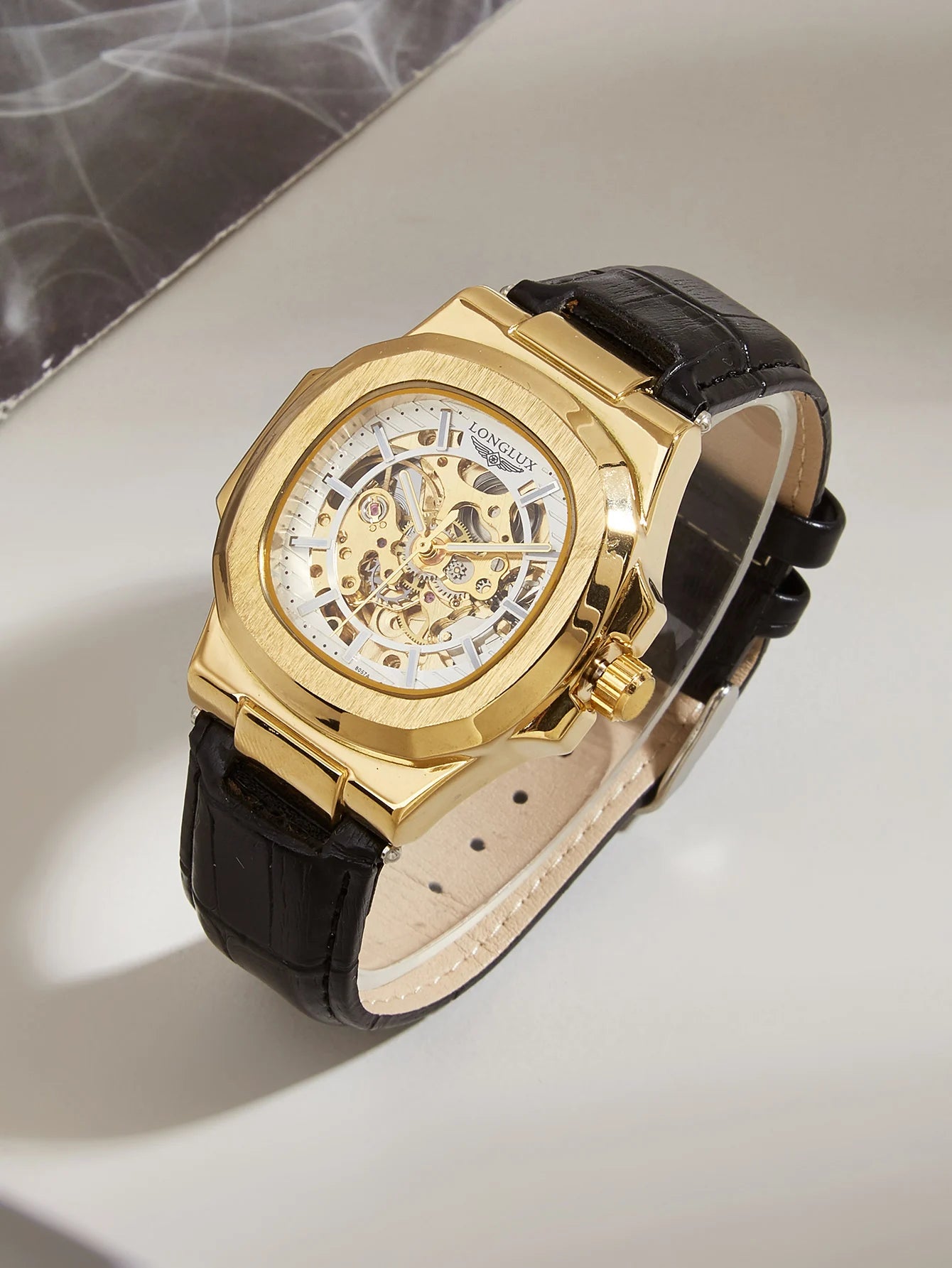 Automatic Skeleton Watch Men | Leather Luxury Waterproof - TREASURE ESHOP
