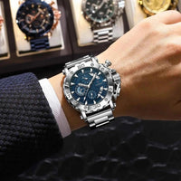 Watch For Men Calendar Luminous Waterproof Man Clock Male Chronograph Stainless Steel Men's Quartz Watches Reloj