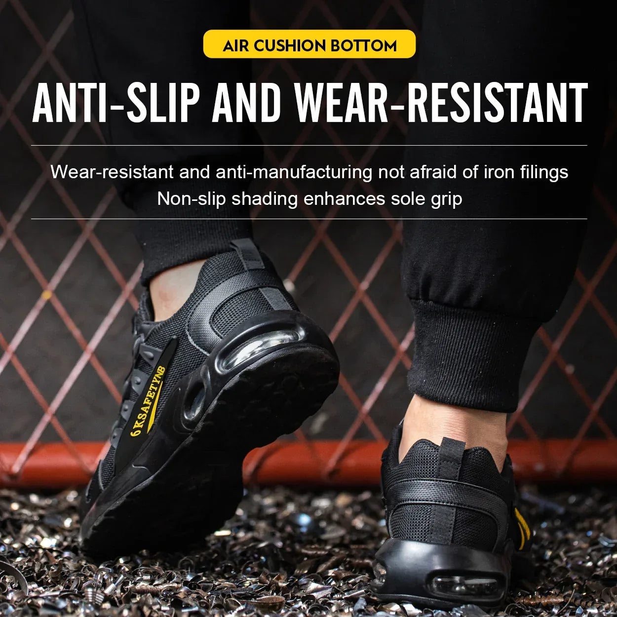 Men’s Rotating Button Steel Toe Work Shoes | Air Cushion Safety Boots - TREASURE ESHOP