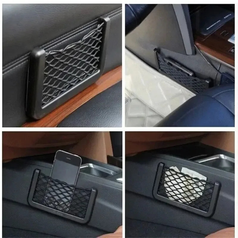 Car Seat Side Mesh Storage Bag – Elastic Phone & Sundries Net Pocket - TREASURE ESHOP