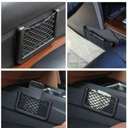 Car Seat Side Mesh Storage Bag – Elastic Phone & Sundries Net Pocket - TREASURE ESHOP