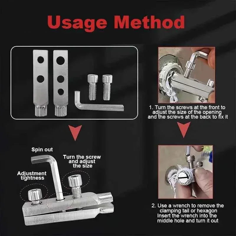 Universal Extractor for Water Pipe Breakage Multi Specification Wire Extractor Water-tap Screw Remover Angle Valve Repair Tools