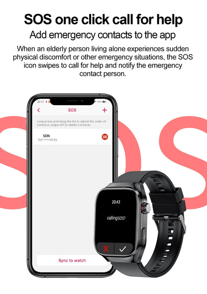 Three Highs Smartwatch TK16 | ECG, Blood Pressure & Body Analysis - TREASURE ESHOP