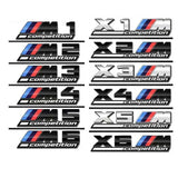 3D BMW Schriftzug Emblem Aufkleber – für Karosserie Seite/Heck (M Competition, X1-X5)