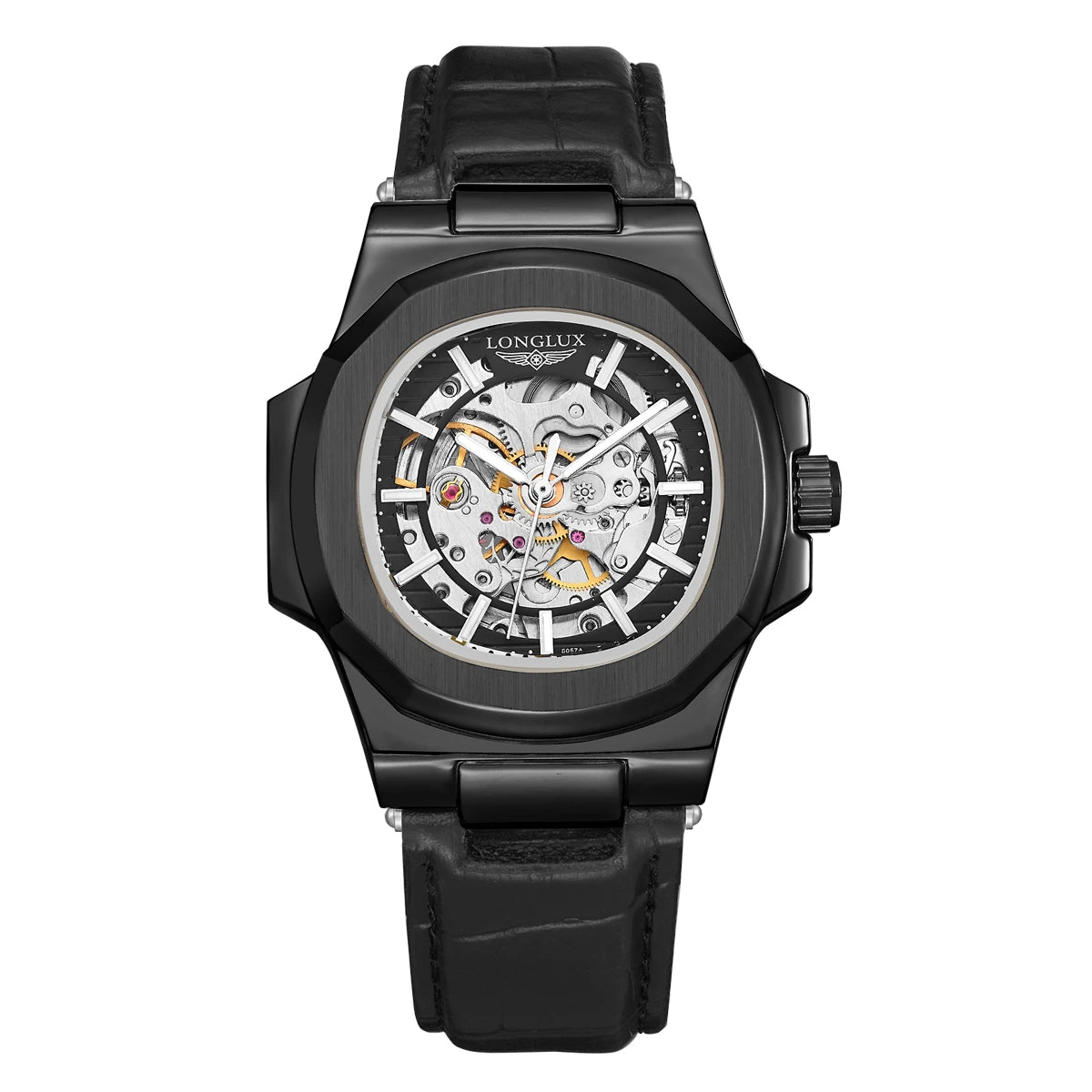 Automatic Skeleton Watch Men | Leather Luxury Waterproof - TREASURE ESHOP