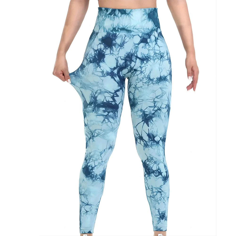 Women’s Seamless Tie-Dye High Waist Yoga Leggings | Peach Butt Fitness Pants