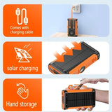 Solar Power Bank 20000mAh with Hand Crank & Wireless Charging – Outdoor Portable Charger