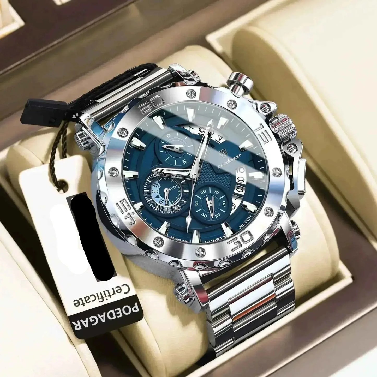 Watch For Men Calendar Luminous Waterproof Man Clock Male Chronograph Stainless Steel Men's Quartz Watches Reloj