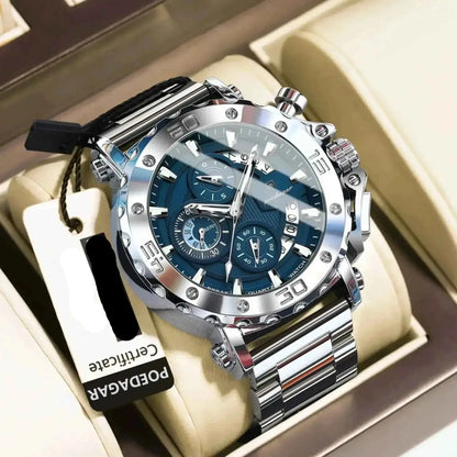 Watch For Men Calendar Luminous Waterproof Man Clock Male Chronograph Stainless Steel Men's Quartz Watches Reloj