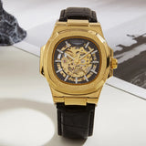 Automatic Skeleton Watch Men | Leather Luxury Waterproof - TREASURE ESHOP
