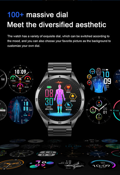ECG+PPG Laser Health Smartwatch ET485 – Blood Pressure, Heart Rate, Uric Acid Body Composition | 1.43” AMOLED - TREASURE ESHOP