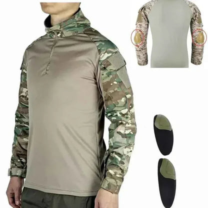 Outdoor G3 Tactical Hiking T-Shirts Combat Shirts CP Camo Long Sleeve Hunting Shirt Cotton Sport Men Clothes Windproof