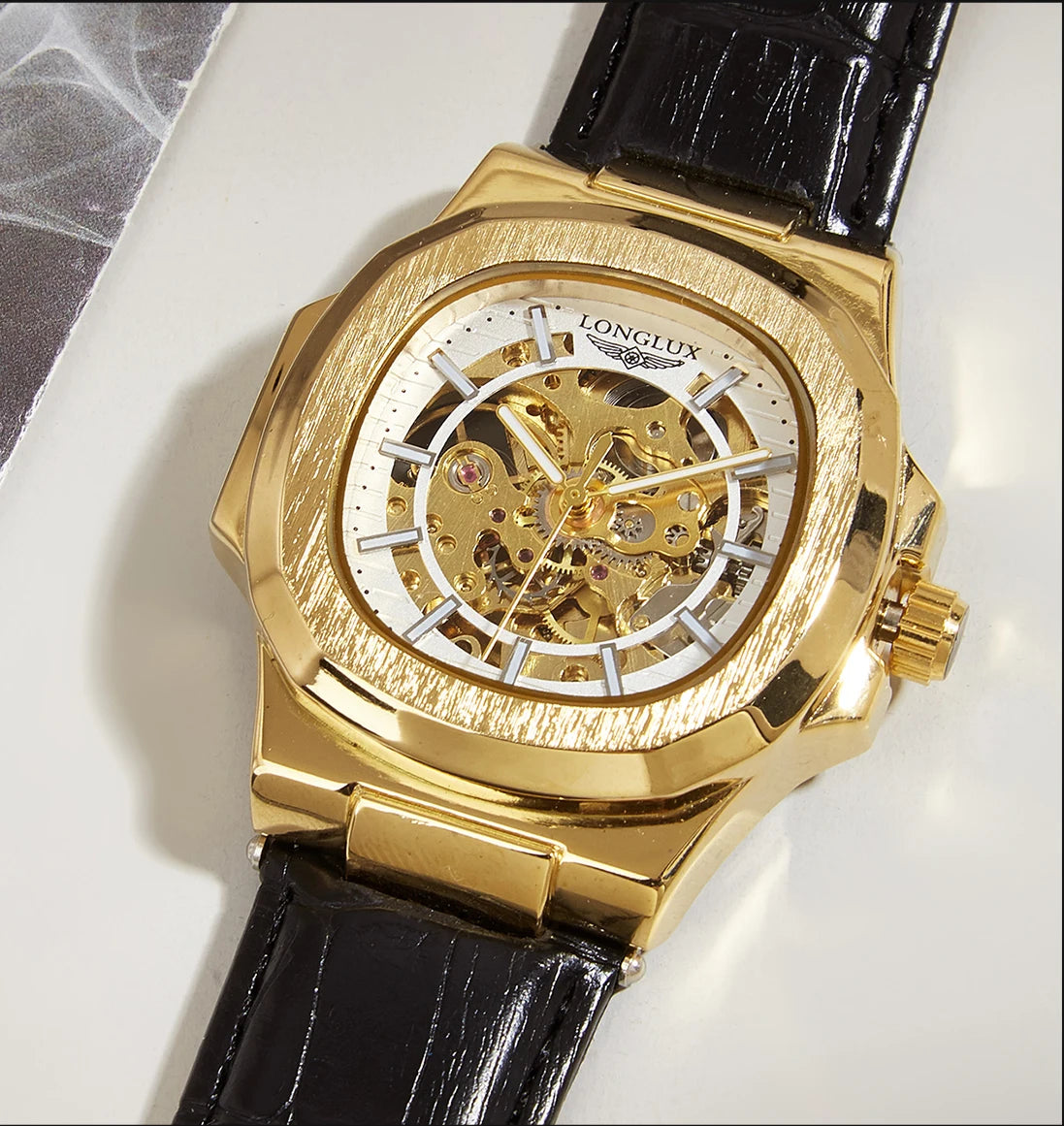 Automatic Skeleton Watch Men | Leather Luxury Waterproof - TREASURE ESHOP