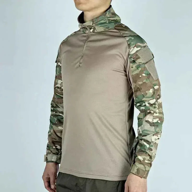 Outdoor G3 Tactical Hiking T-Shirts Combat Shirts CP Camo Long Sleeve Hunting Shirt Cotton Sport Men Clothes Windproof